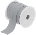 MECCANIXITY 1 Inch Single Fold Bias Tape Cotton Continuous Bulk Bias Tape for Sewing,Seaming Quilting Hemming Binding Crafts (White Gray 10 Yards)