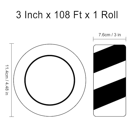 Black & Yellow Safety Warning Stripe Tape, 3 Inch x 108 FT, Warning Tape, Black & Yellow Caution Tape Floor Marking Tape, Black Yellow Tape