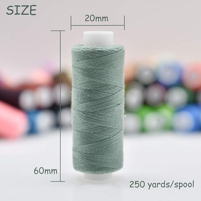 100 Color All Purpose Sewing Thread Polyester 250 Yards Per Spools for Hand Stitching, Embroidery, Machine, Quilting and Crafts