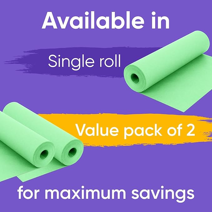 48" x 1200" (100 ft) Light Green Kraft Paper Roll (Value Pack of 2), 45 lbs Thickness, Made in USA Colored Kraft Paper for School, Bulletin Board - Odorless, Non-Toxic, Safe for Kids