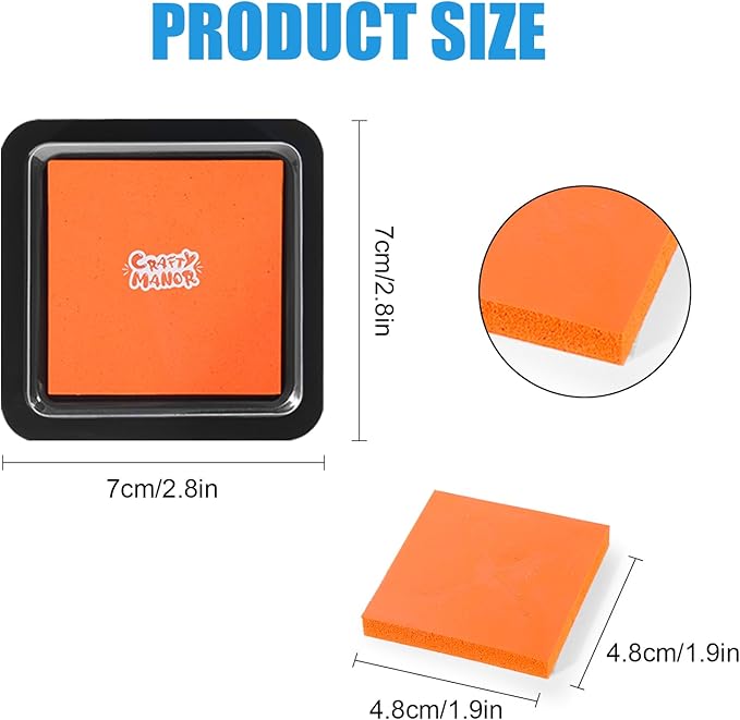 8 Colors Washable Stamp Pad for Finger Paint, Latex Foam Fingerprint Inkpad, Water Base Ink Stamps Pads (8 Colors)