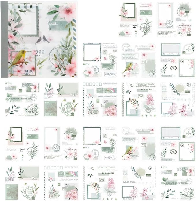 Alideco Vintage Scrapbook Stickers Set Retro People Flowers Sticker Book for Adults Sticker journaling Stickers for Scrapbooking Tweezer 20Sheets/160Pcs (chunfengxiyu)