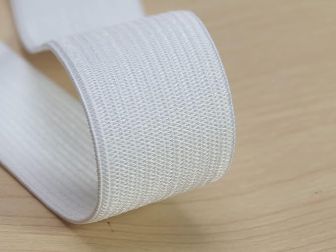 White Knit Elastic Band for Sewing 1inch 40 Yards -25mm Flat Heavy Stretchy Elastic Straps Elastic Band Spool for DIY Craft-Bedspread-Clothing-Pants Waistband-Wigs-Skirts- DIY Projects