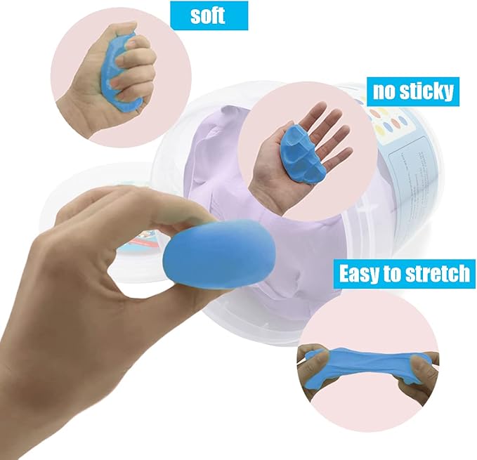 Air Dry Modeling Clay 10.5 oz Ultra Light Soft Magic Clay DIY Moulding Dough Primary Colors for Adults Kids Art Craft Kit Blue