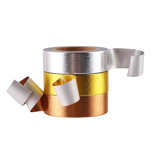 DECORA 3 Pieces Gold Washi Masking Tape Collection Premium DIY Arts & Crafts Tape and Gift Wrapping Supplies for Home Decoration and St. Valentine's Day Use