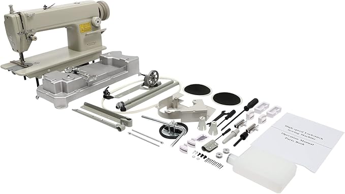 DDL-6150 Head High Speed Straight Stitch Sewing Machine, Industrial Leather Sewing Machine Heavy Duty Leather Fabrics Sewing Fuel Powered, Not Include Motor (DDL-6150-H)