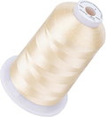 Simthread 5500Yds Embroidery Thread, 5000M High-Yardage 40WT 100% Polyester Thread – 170+ Vivid Colors, High-Speed Rated – Compatible with Brother, Singer, Janome & More - Macadiamia S019