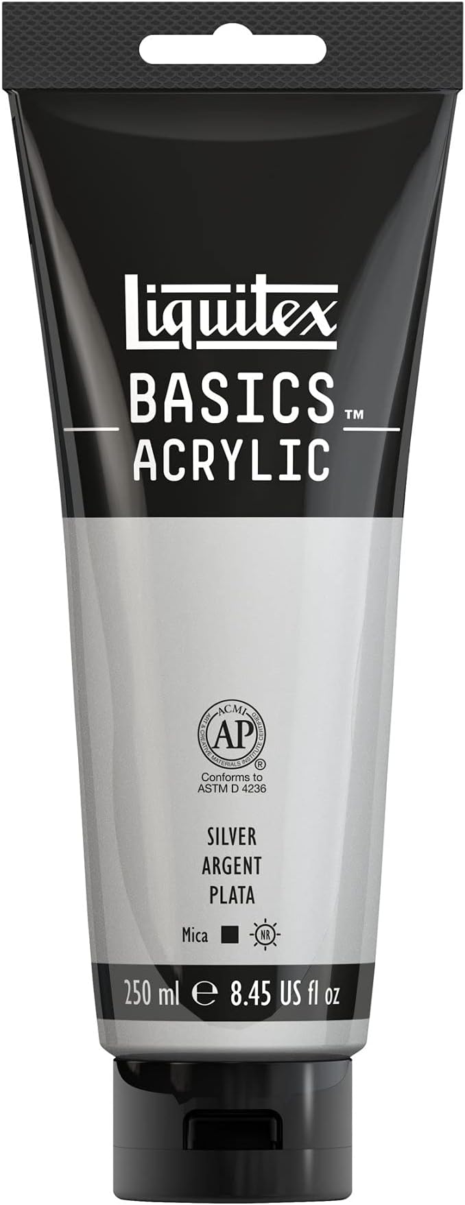Liquitex BASICS Acrylic Paint, 250ml (8.5-oz) Tube, Silver