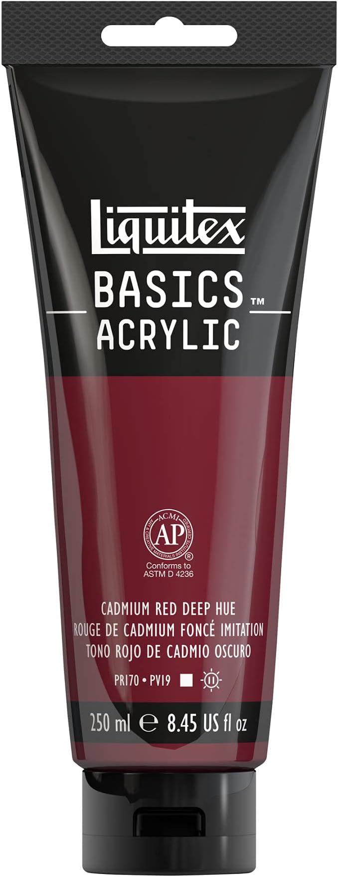 Liquitex BASICS Acrylic Paint, 250ml (8.5-oz) Tube, Cadmium Red Deep Hue