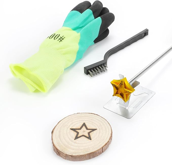 AIMOADO Star Branding Iron, 1 1/2" Brass Branding Iron Stamp for Hats Wood Leather