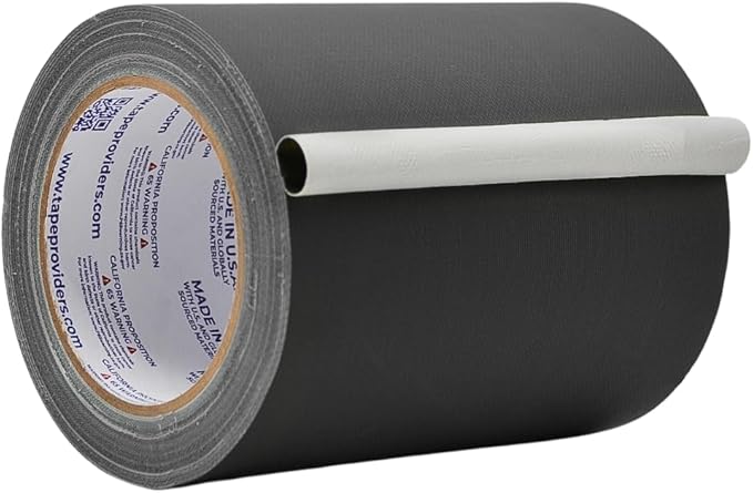 WOD GTC12 Gaffer Tape, Black Low Gloss Finish Film, 6 inch x 60 ft. Residue Free, Non Reflective Cloth Fabric, Secure Cords, Water Resistant, Photography, Filming Backdrop, Production
