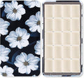 Portable Watercolor Paint Palette with Tins, Lightweight Empty Full Pans with Magnetic Squares, Metal Paint Tray Palettes for Travel, Acrylics Painting and Art, 20Full Pans,Gardenia Flower