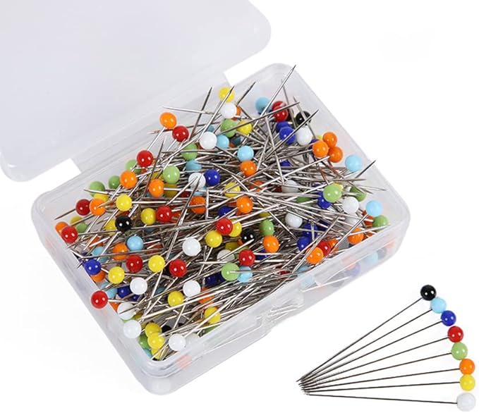 250 Pcs 1.5 Inch Multi-Color Sewing Pins Ball Glass Head Pins Straight Quilting Pins for Dressmaker, Jewelry DIY Decoration, Craft and Sewing Project