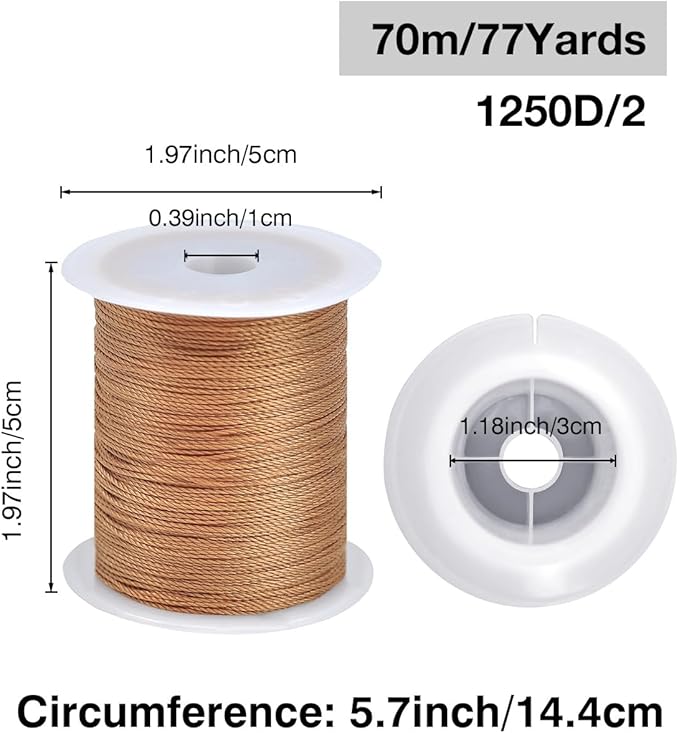 Extra Strong Upholstery Thread Repair Sewing Kit,Polyester Thread for Sewing with 7 Size Sewing Needles for Furniture,Leather&Canvas Stitching,70m/Spool,Brown