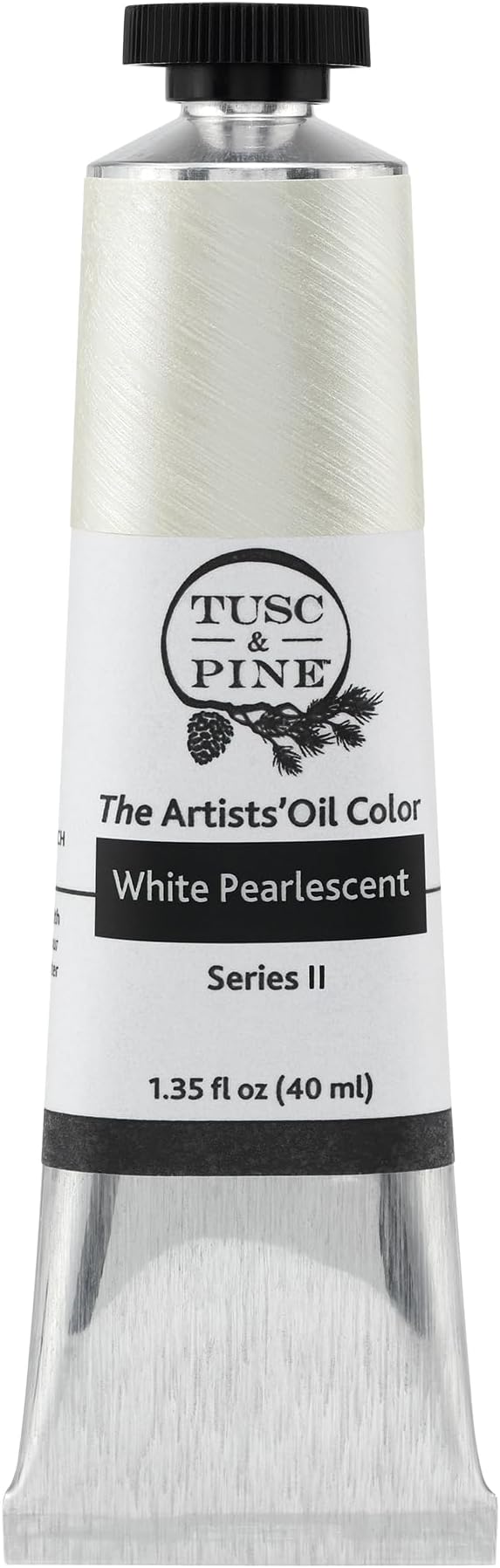 Tusc & Pine Artist Oil Paint - White Pearlescent, 40 ml, Non-Yellowing, Rich & Creamy Consistency, Maximum Pigment Load, Small Batch Milled Oil Paints Made in the USA for Professional Artists