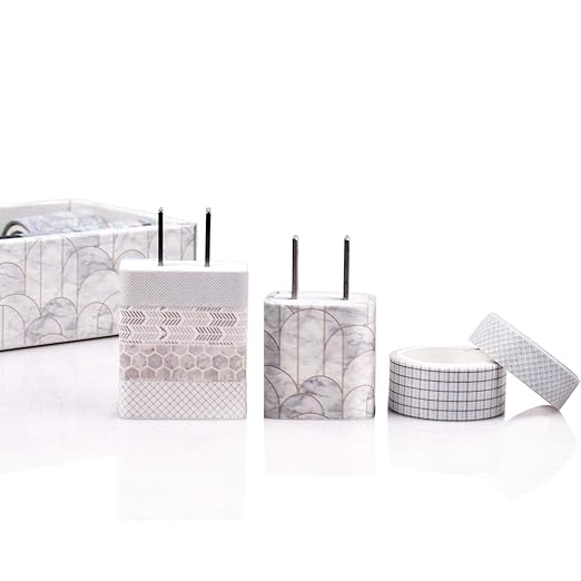 12 Rolls Washi Tape Set, Geometric Pattern Japanese Decorative Writable Washi Masking Tape for Scrapbook,DIY,Crafts,Gift