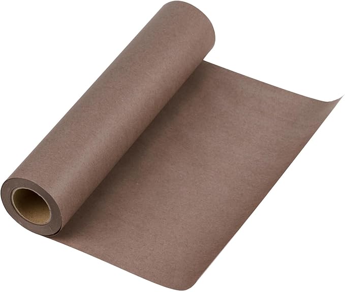 RUSPEPA Chocolate Brown Kraft Paper Roll - 12 inches x 100 feet - Natural Recyclable Paper Perfect for Crafts, Art, Small Wrapping, Packing, Postal, Shipping, Dunnage & Parcel