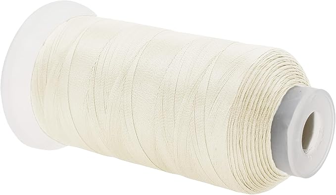 Mandala Crafts Off White Heavy Duty Thread - 1500 Yds Tex 90 Bonded Polyester Threads for Sewing Drapery, Jeans, Leather, Hair, Outdoor Marine Upholstery