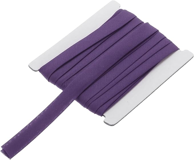 MECCANIXITY 1/2 Inch Double Fold Bias Tape Continuous Bulk Cotton Bias Tape for Sewing Seaming Quilting Hemming Binding Crafts (Dark Purple 12 Yards)