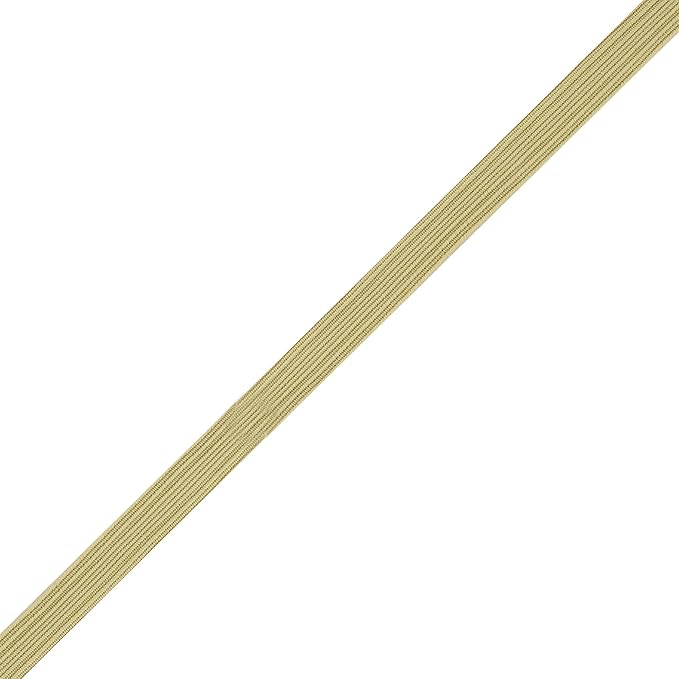 Mandala Crafts 10mm 50 Yds Roll of Beige Elastic Bands for Sewing - 3/8 Flat Elastics Cord - 3 8 Inch Braided Stretch Straps for Crafting