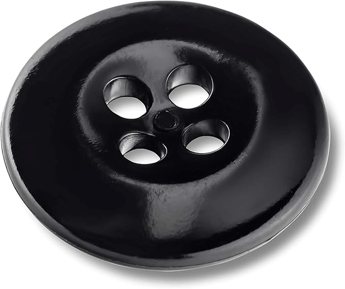 100 Pcs Black Pant Buttons 0.7 inch Industrial Buttons for Sewing 27L 4 Hole Sewing Round Plastic Replacement Bulk Ideal for Pant Uniform Pants Jeans Jacket Skirt Shorts Craft DIY Art Decorative