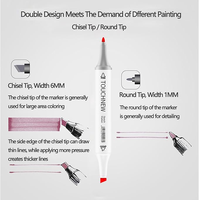 10Pcs Alcohol Markers Pure Color Series,T6 Upgrade Dual Tip Art Solid Color Markers Set for Adults Beginner Drawing Sketching DIY Crafts (Red)