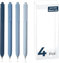 Y YOMA 4 Pcs Fine Point 0.5mm Gel Pen Black Ink Retractable Ballpoint Pen Smooth Writing Quick Dry Gel Pens Cute Aesthetic Pen Pastel Refillable Pen for School Home Office Supplies, Lake Blue