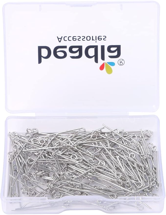 Platinum Plated Open Eye Pins Non Tarnish 25mm 200pcs for Jewelry Making Findings