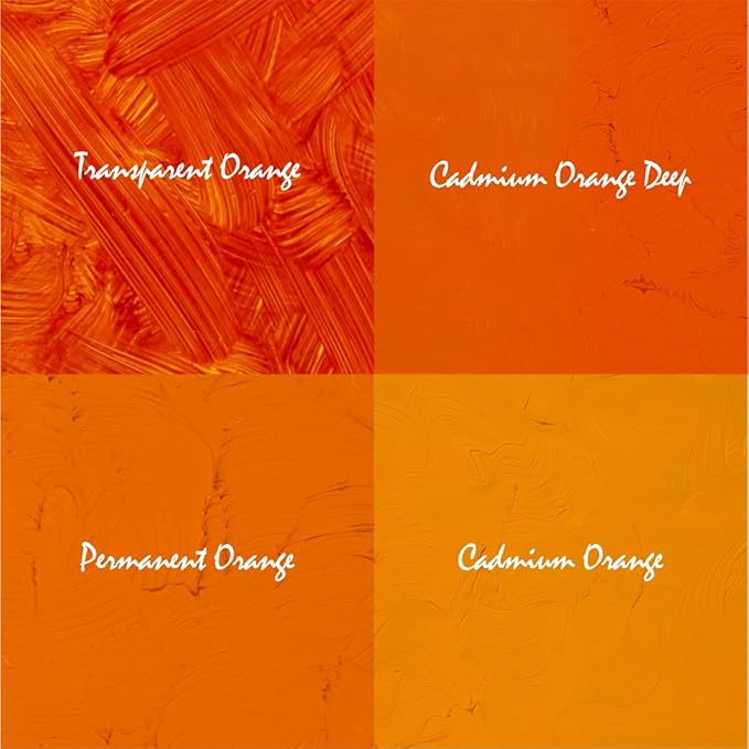 Gamblin Artist Oil Paint Set For Professionals - ORANGE SET - 37ml Tubes