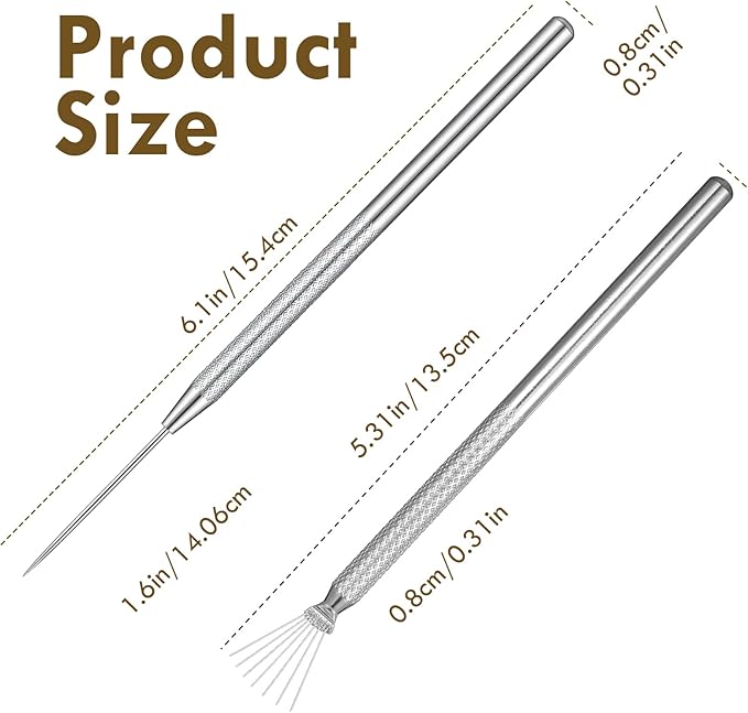 4 PCS Clay Needle Tools Polymer Pottery Clay Sculpting Tools Stainless Steel Carving Modeling Tool Wire Texture Tool for Ceramic Polymer Pottery Clays Sculpting, Texturing, Modeling