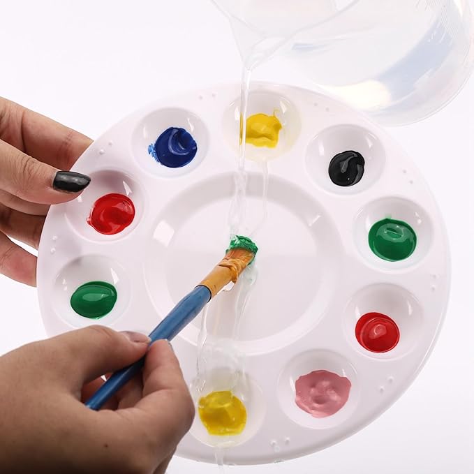 20 Pcs Paint Tray Palettes, 10 Wells Plastic Paint Pallets for Kids or Students to Paints on School Project or Art Class