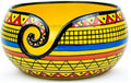 Nagina International Ceramic Attractively Hand Painted Gorgeous Stoneware Yarn Ball Storage Bowl with Innovative Dispensing Curl | Knitting & Crochet Accessions (Medium, African Yellow)