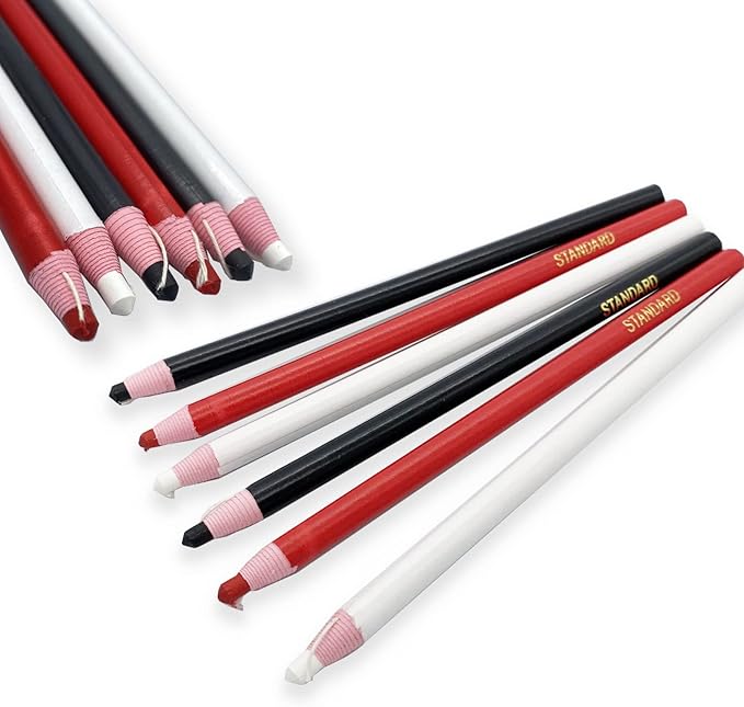 Sewing Mark Pencil 12 PCS White/Black/Red 3Colors Invisible Erasable Fabric Pencils For Leather Cut Marks Student Drawing Tailor Marks