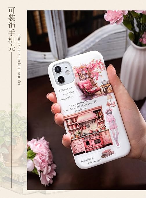 Alideco 6pcs Decorative Adhesive Tapes Vintage Literary Girl Corner of Life PET Tape Great for Bullet Journal Supplies, Arts, Scrapbook, DIY Crafts, Planners (shenghuodejiaoluo)