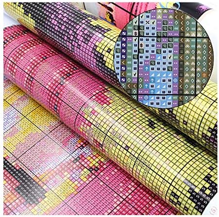 Stitchmelody Stamped Cross Stitch Kits for Adults,11CT Printed Pattern Embroidery Kit,DMC Threads Needlepoint Kits DIY Needlework Set-Four Knitting Chicken 20.5''X13.8''