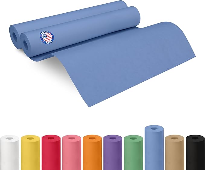 18" x 1200" (100 ft) Blue Kraft Paper Roll, Pack of 2 - USA-Made Quality Craft Paper for Gift Wrapping, Kids' Arts & Crafts, School Projects - 100% Recycled, 50 lb Natural Material by IDL Packaging