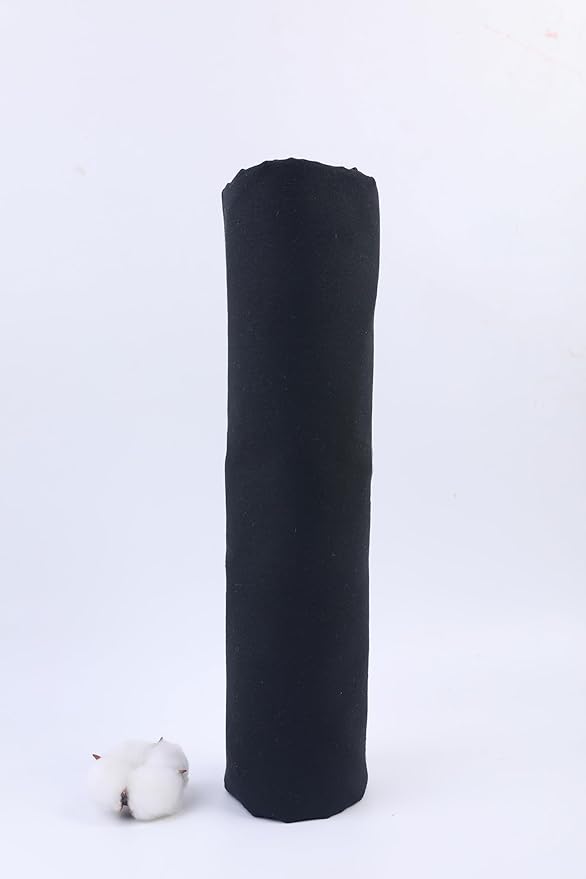 Black Cotton Fabric for Sewing 59 Inch Wide Natural 100% Cotton Poplin Fabric by The Yard Soft Embroidery Cotton Material Apparel Cloth (Black, 3 Yard)
