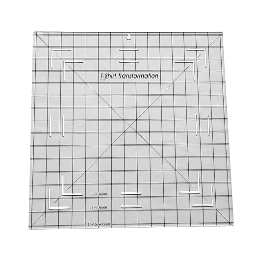 HONEYSEW T-Shirt Alignment Transformation Ruler 15.5x15.5 inches Quilting Template