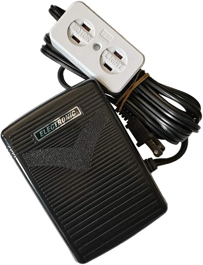 YICBOR Sewing Machine Foot Control Pedal with Cord (110/120V), Light + Motor Block #FC-143