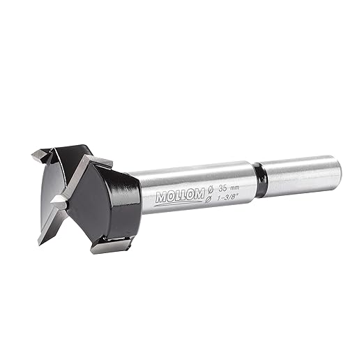 Mollom 1-3/8" (35mm) Forstner Drill Bit for Precise Woodworking with Durable YG8 Carbide Thickness of 2.0mm,This Hinge Cutter Tool is Ideal for Hard Wood, Plastic, Plywood