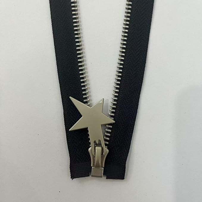 5# Silver Heavy Duty Zipper - Y-Tooth Separating for Jackets, Coats, DIY (24", 10-Pack, Antique Silver)
