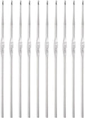 uxcell Stainless Steel Crochet Hook 0.9mm Knitting Needles for DIY Craft Yarn 10Pcs