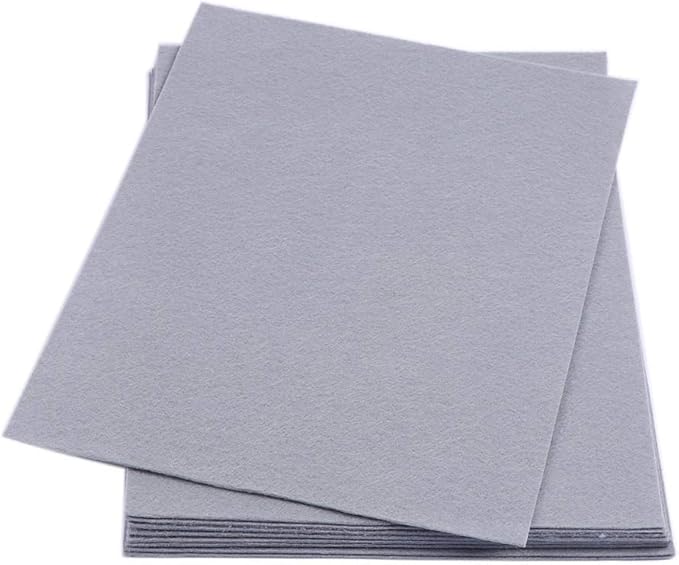 YYCRAFT Stiff Felt Sheets Thick Felt 9 Inch X 12 Inch - 12 Pcs Pack, Silver