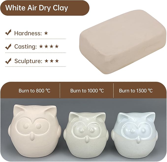 Premium Air Dry Clay - 3.3lbs Natural Modeling Pottery Clay for Wheel, Clay for School Classrooms -Gray