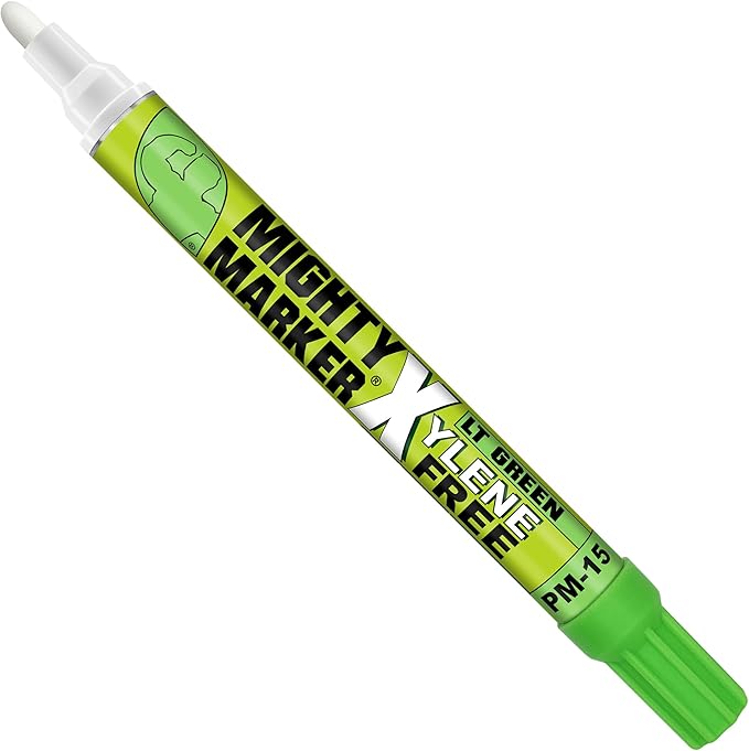 PM-15, Eco-Friendly Paint Marker, Alcohol-Based & Xylene-Free, Waterproof & Permanent, 10ml, 2.3mm Tip, 8 Bonus Tips, Made in USA, Light Green 8 Pack