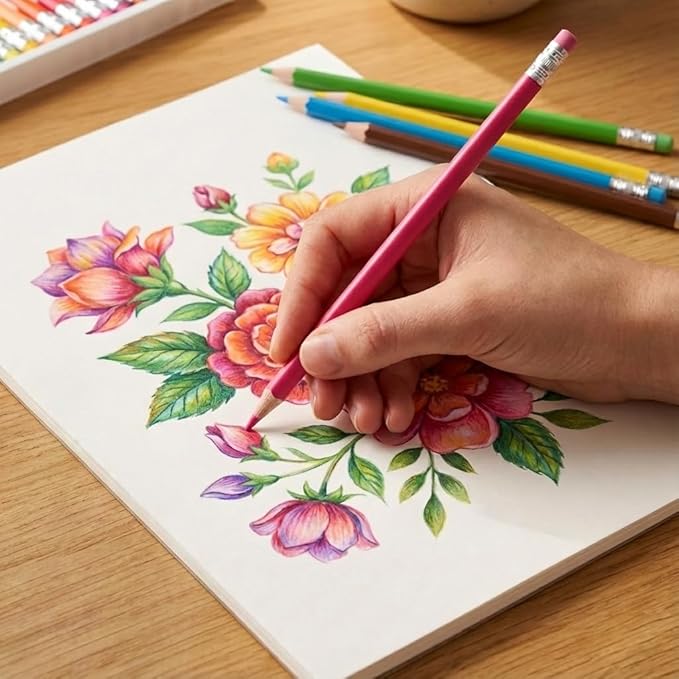 Pre-sharpened Colored Pencils with Erasers, Erasable Color Pencils, Drawing Pencil, Art Pencil for School Supplies, Drawing Supplies (28 Colors)