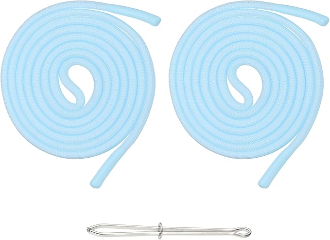 uxcell 2pcs 53inch Drawstring Cords Replacement Drawstring Hoodie String Sewing Tool with Easy Threader for Hoodie Sweatpants Jackets Pants Hats Coats Bags, Sky Blue