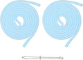 uxcell 2pcs 53inch Drawstring Cords Replacement Drawstring Hoodie String Sewing Tool with Easy Threader for Hoodie Sweatpants Jackets Pants Hats Coats Bags, Sky Blue