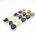 110Pcs Mixed Sewing Buttons, 4-Hole Round Bulk Resin Blazer Buttons for Sewing, Craft, Suit, Coats, Clothing, 5 Color 3 Size(15mm,20mm,25mm) Brown and White YIGUANXIN