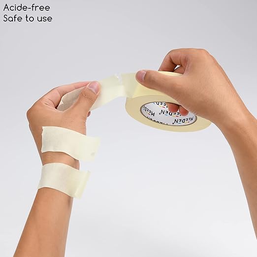 MEEDEN 10 Packs White Artist Tape, 0.5" with Total 1804.5FT (550m) Masking Art Tape for Watercolor Painting Drafting Canvas Framing, Acid-Free Painters Tape, General Purpose for Craft, Office, School